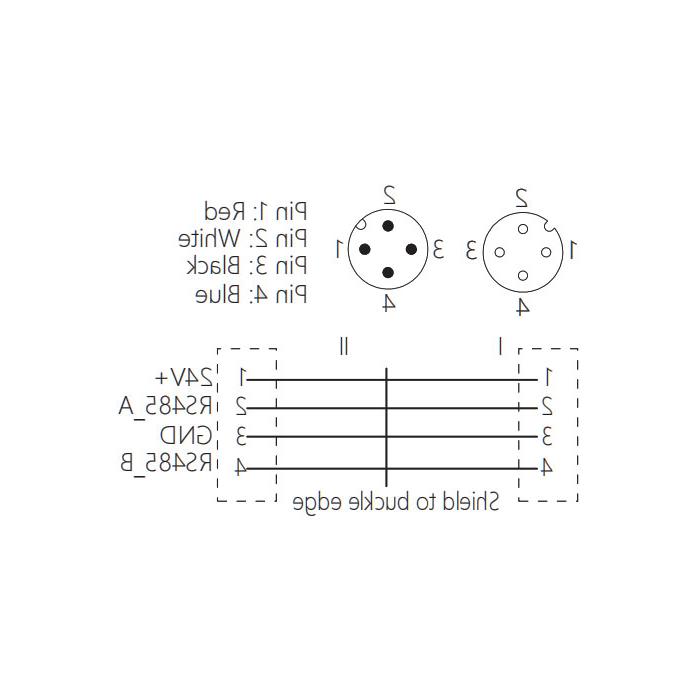 M12 4Pin、male/female、Dual end pre cast  PVC non flexible cable、With shielding、Grey sheathed 、0C4A43-XXX